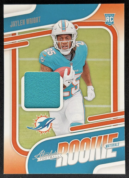 Jaylen Wright 2024 Panini Absolute Rookie Materials Dolphins front