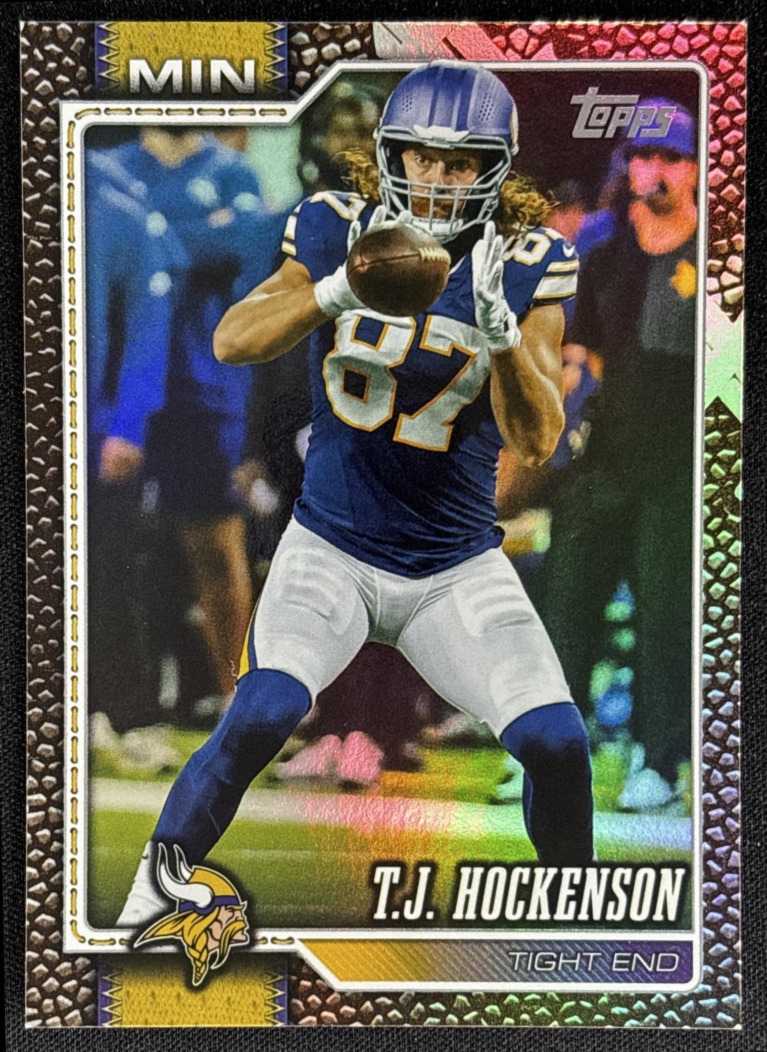 T.J. Hockenson 2026 Topps Football Leather Foil Vikings
