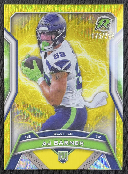 AJ Barner 2024 Topps Resurgence Yellow Surge /225 Seahawks Seattle Seahawks