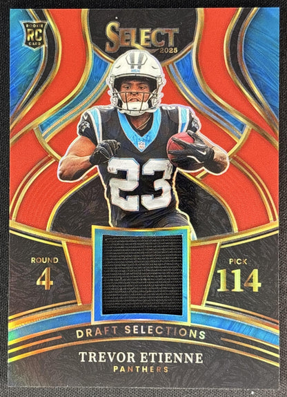 Trevor Etienne 2025 Select Draft Selections Memorabilia Red Prizm Panthers