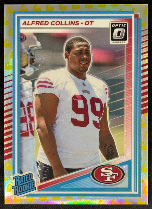 Alfred Collins 2025 Donruss Optic Rated Rookie Flex Prizm /199 49ers - Wayne Collection