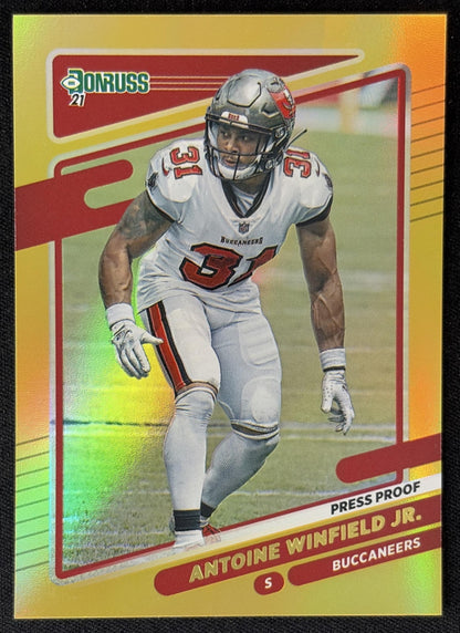 Antoine Winfield Jr. 2021 Panini Donruss Press Proof Premium Buccaneers - Tampa Bay Buccaneers