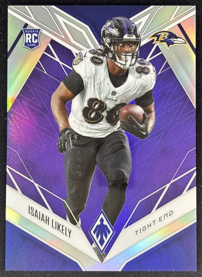 Isaiah Likely 2022 Panini Phoenix Purple /125 Ravens Front