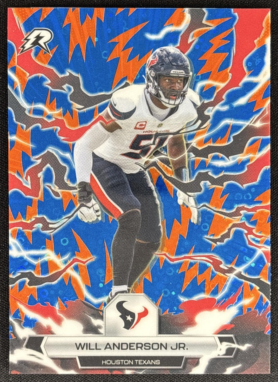 Will Anderson Jr. 2025 Topps Resurgence Blue and Orange Spark Refractor Texans