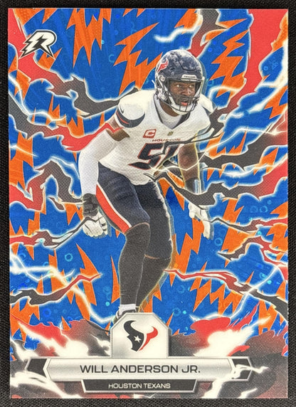 Will Anderson Jr. 2025 Topps Resurgence Blue and Orange Spark Refractor Texans