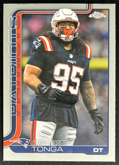 Khyiris Tonga 2025 Topps Chrome Patriots Sports Trading Cards