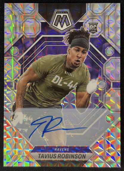 Tavius Robinson 2023 Panini Mosaic Rookie Auto Mosaic Ravens Sports Trading Cards