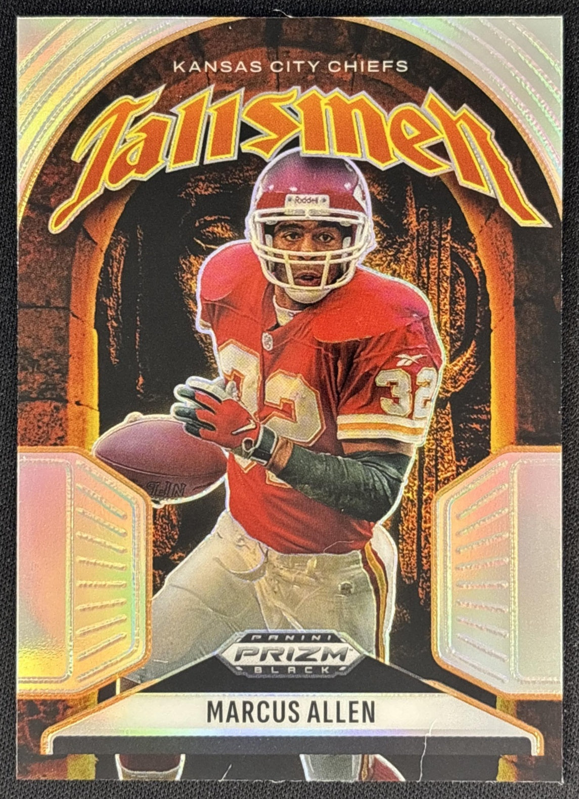 Marcus Allen 2025 Panini Prizm Black Talismen Silver Chiefs front