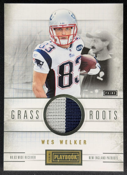 Wes Welker 2011 Panini Playbook Grass Roots Materials Prime /25 Patriots front