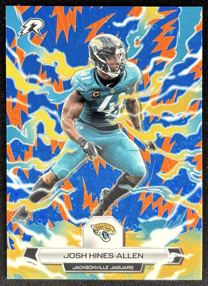 Josh Hines-Allen 2025 Topps Resurgence Blue and Orange Spark Refractor Jaguars