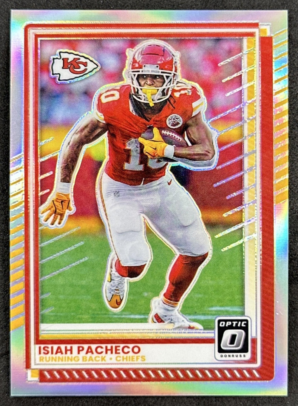 Isiah Pacheco 2025 Panini Donruss Optic Holo Prizm Chiefs Front