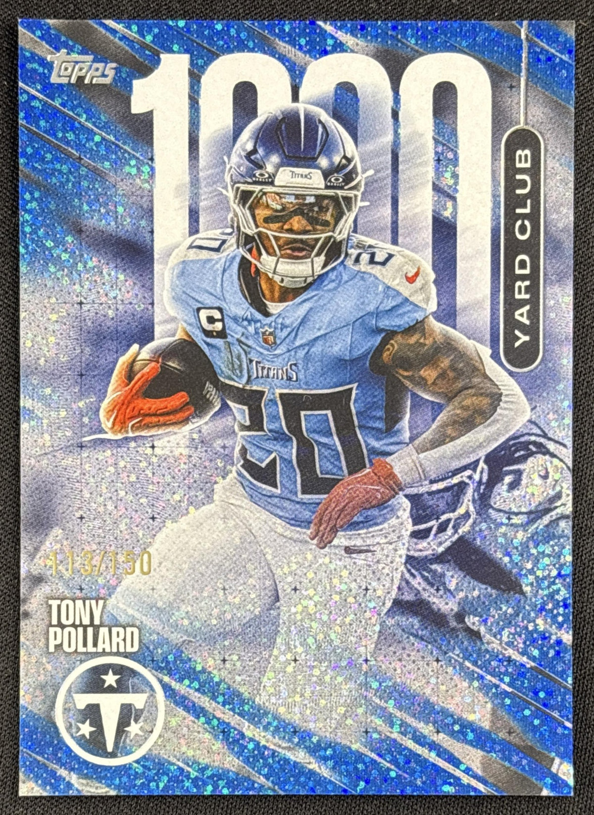 Tony Pollard 2026 Topps 1000 Yard Club Blue Foil /150 Titans