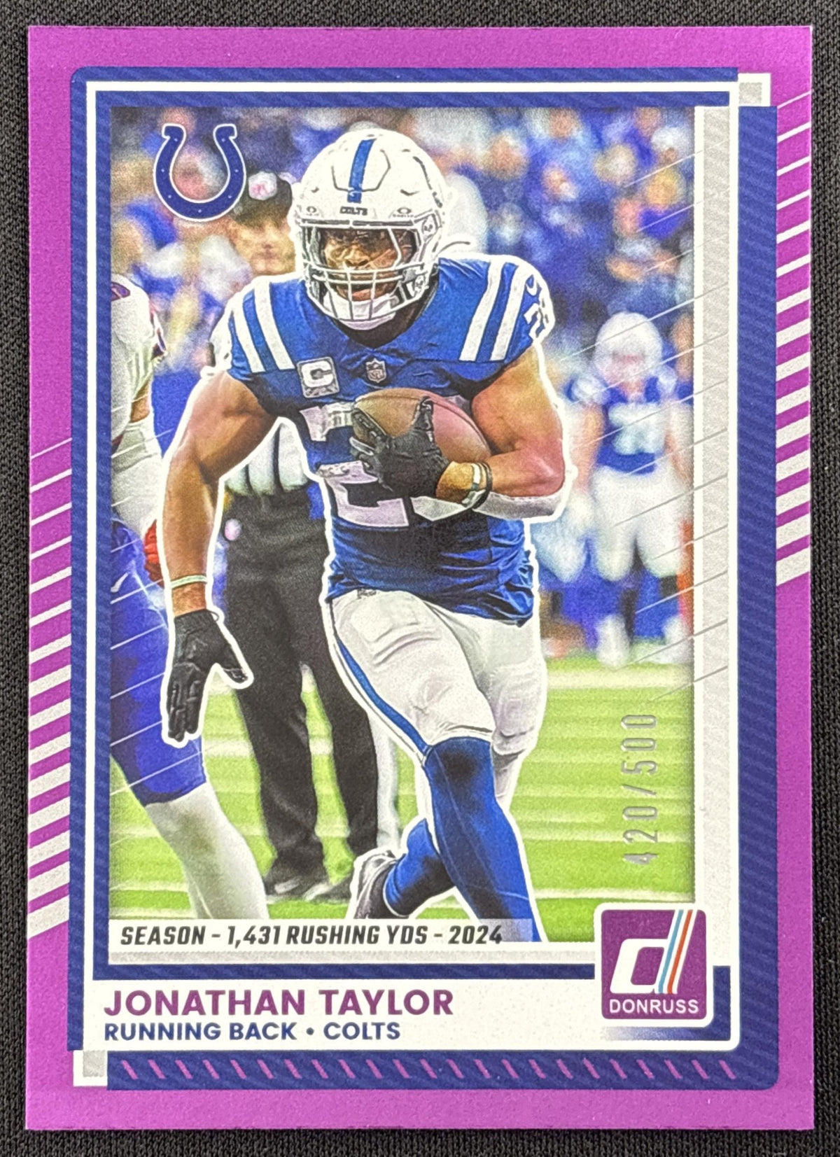 Jonathan Taylor 2025 Panini Donruss Season Stat Line /500 Colts