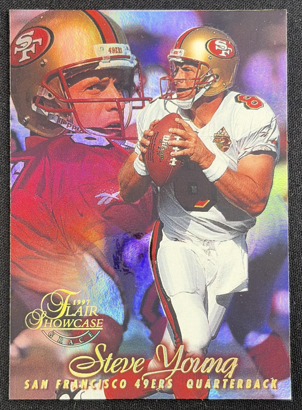 Steve Young 1997 Fleer Flair Showcase Row 1 Grace 49ers