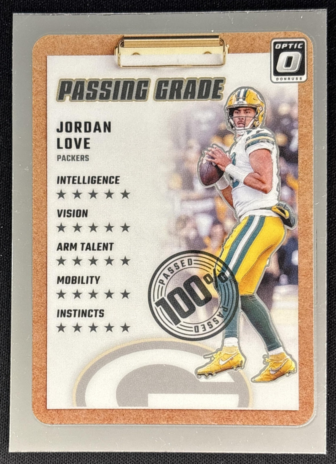 Jordan Love 2024 Panini Donruss Optic Passing Grade Sports Trading Cards