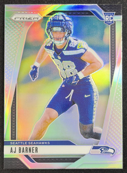 AJ Barner 2024 Panini Prizm Silver Seahawks Sports Trading Card