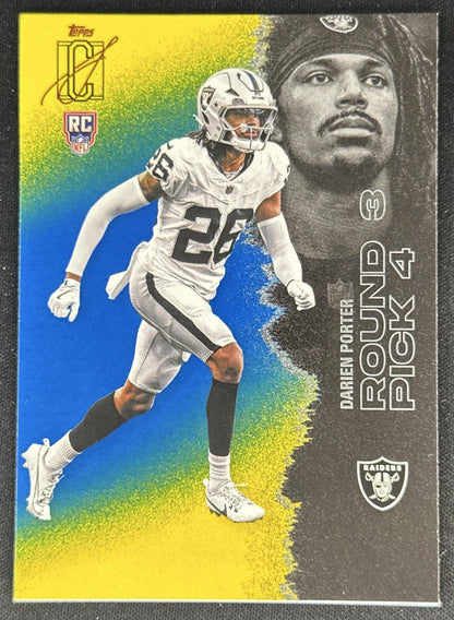 Darien Porter 2025 Topps Signature Class Yellow Rookie Raiders front