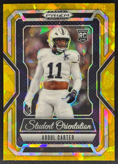Abdul Carter 2025 Prizm Draft Picks Student Orientation Gold Ice Nittany Giants Sports Trading Cards