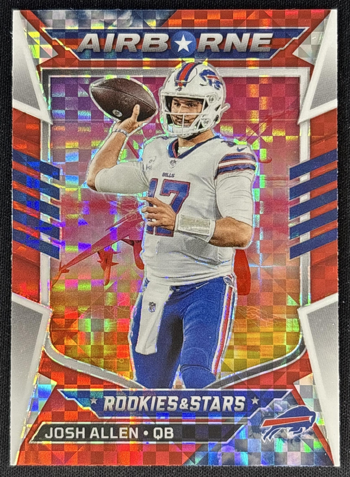 Josh Allen 2022 Panini Rookies & Stars Airborne Red Plaid Bills front