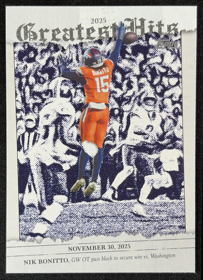 Nik Bonitto 2026 Topps 2025 Greatest Hits Broncos front