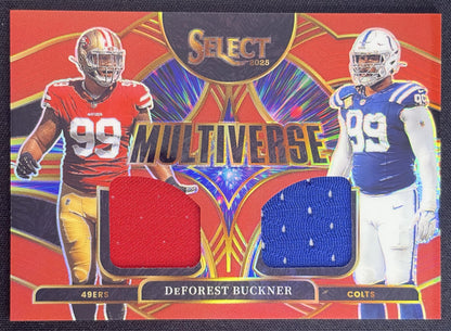DeForest Buckner 2025 Panini Select Multiverse Jerseys Red Prizm 49ers Colts