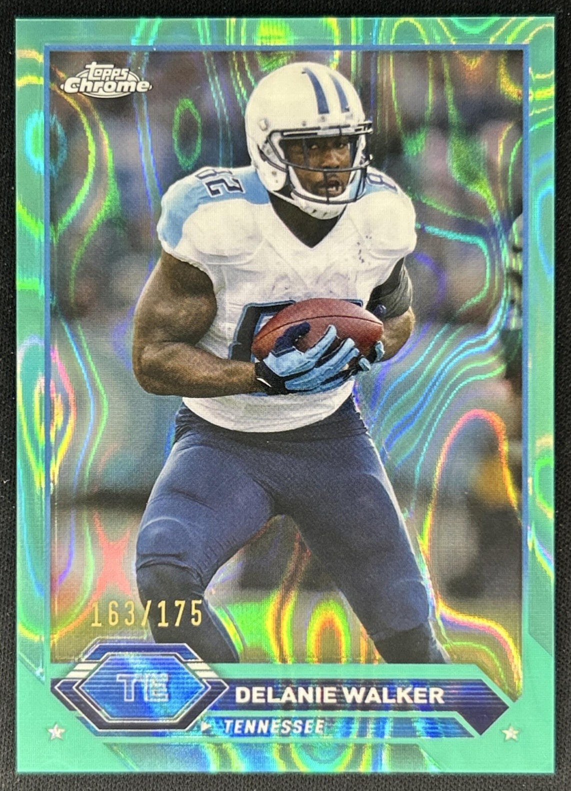 Delanie Walker 2023 Topps Composite Chrome Aqua Lava Refractor /175 Titans