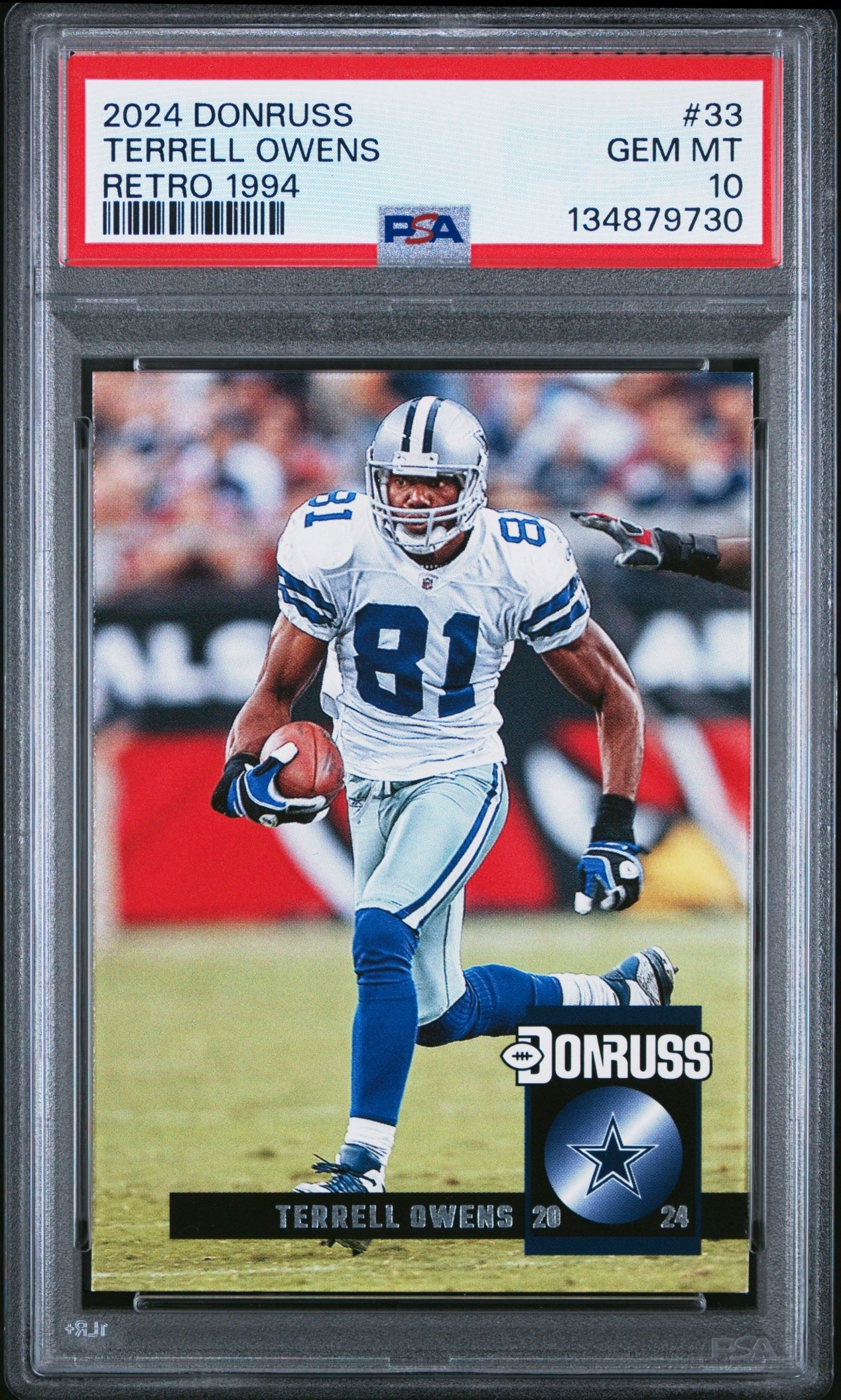 Terrell Owens 2024 Panini Donruss Retro 1994 PSA 10 Cowboys front