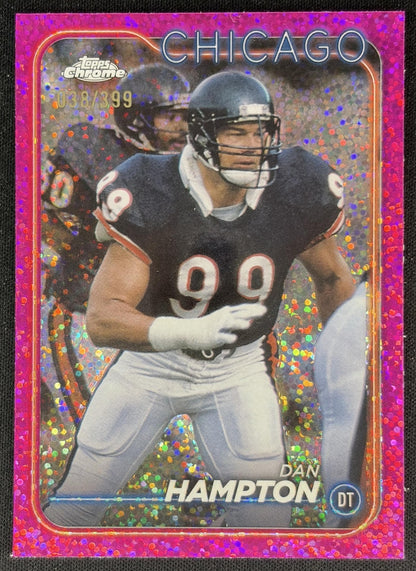 Dan Hampton 2024 Topps Chrome Magenta Speckle Refractor /399 Bears