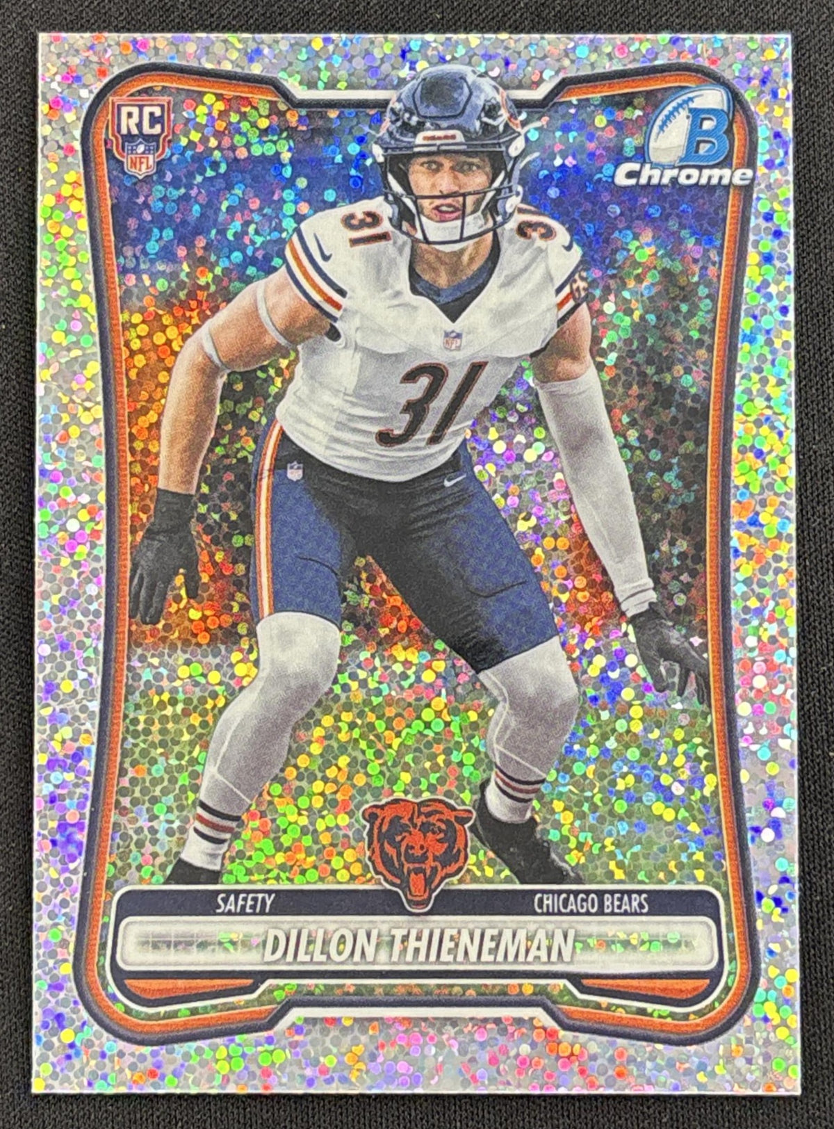 Dillon Thieneman 2026 Bowman Chrome NFL Speckle Refractor Bears Sports Trading Card