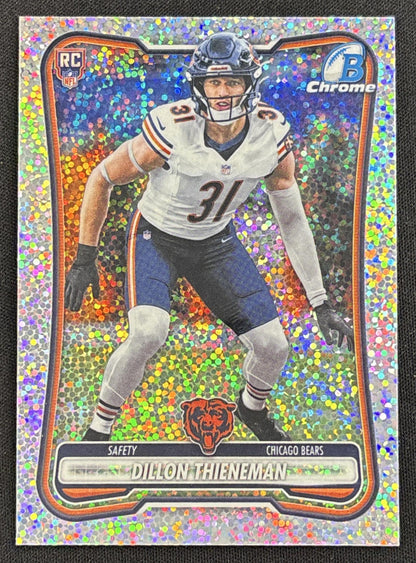 Dillon Thieneman 2026 Bowman Chrome NFL Speckle Refractor Bears Sports Trading Card