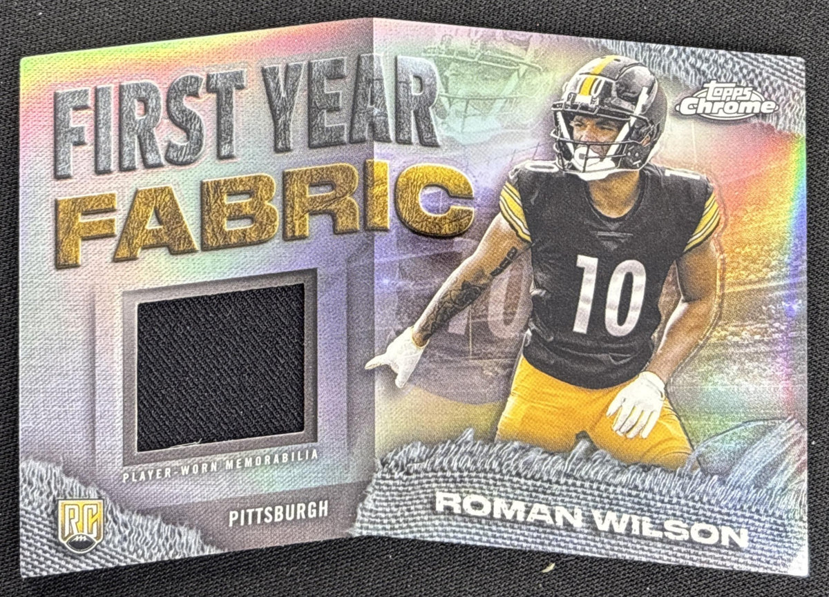 Roman Wilson 2024 Topps Chrome First Year Fabric Steelers
