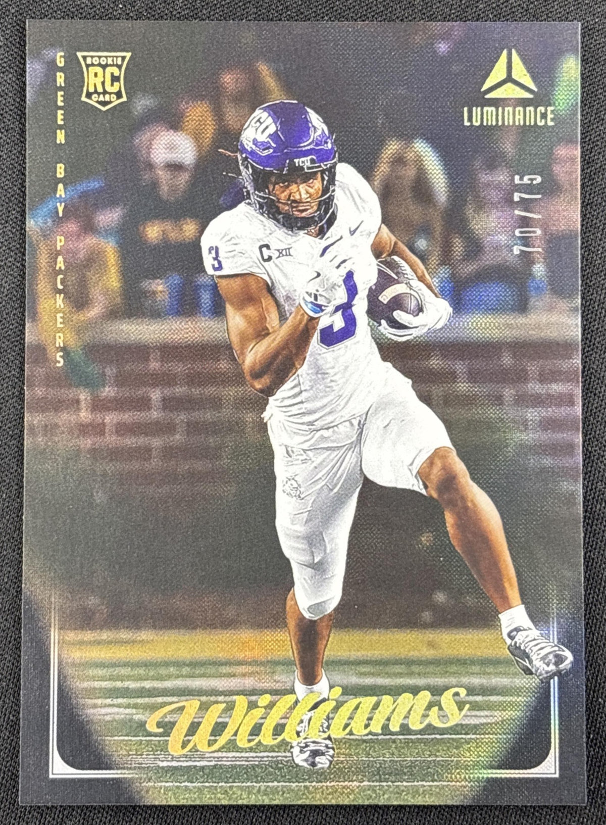 Savion Wlliams 2025 Panini Luminance Black /75 Packers