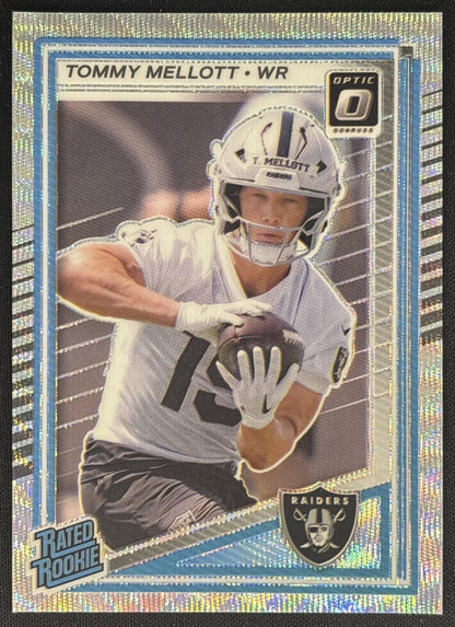 Tommy Mellott 2025 Panini Donruss Optic Rated Rookie Wave Prizm /300 Raiders front