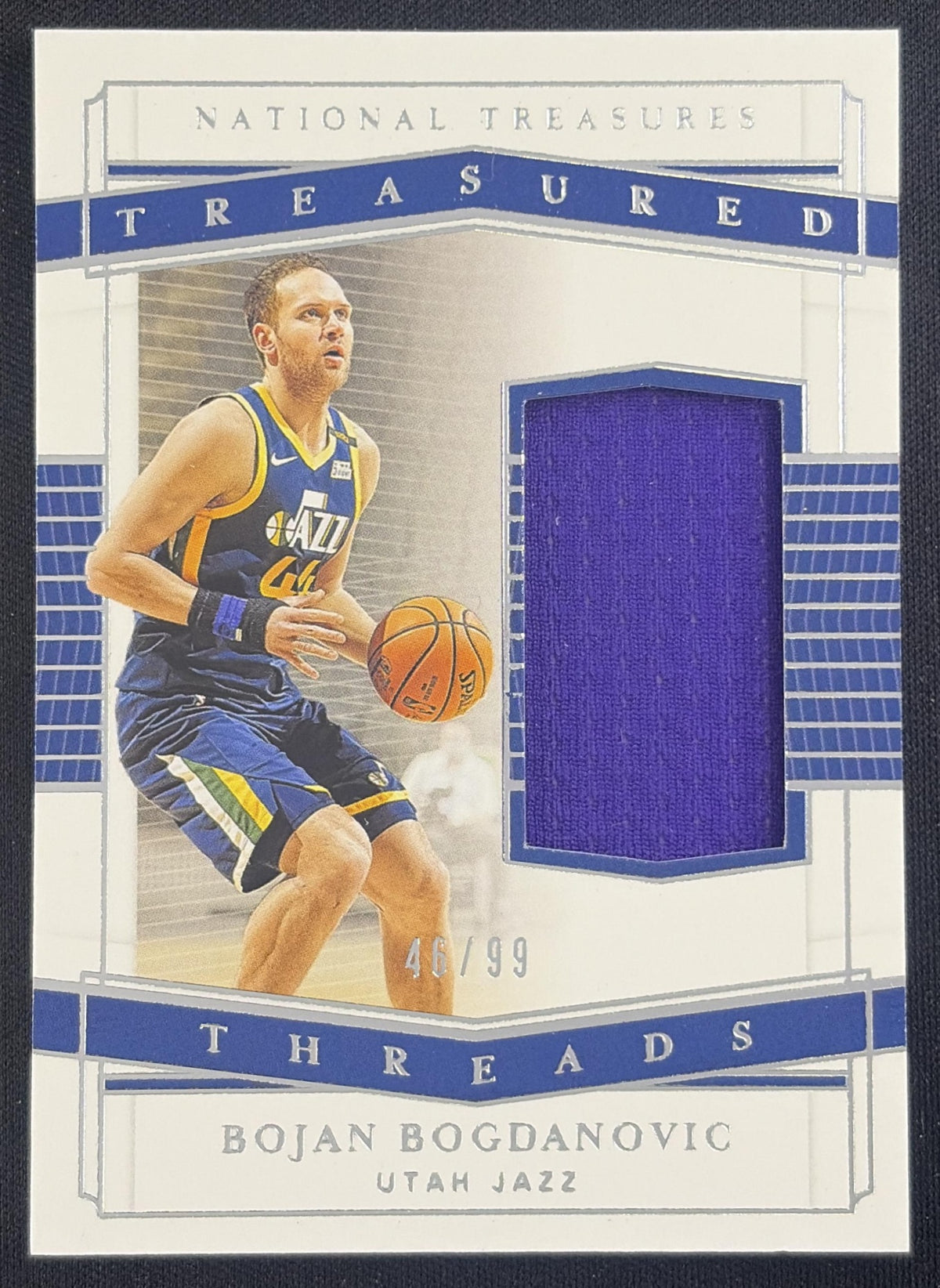 Bojan Bogdanovic 2020 Panini National Treasures Treasured Threads /99 Jazz Utah Jazz Sports Trading Card