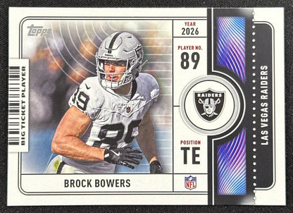 Brock Bowers 2026 Topps Flagship Big Ticket Players Raiders