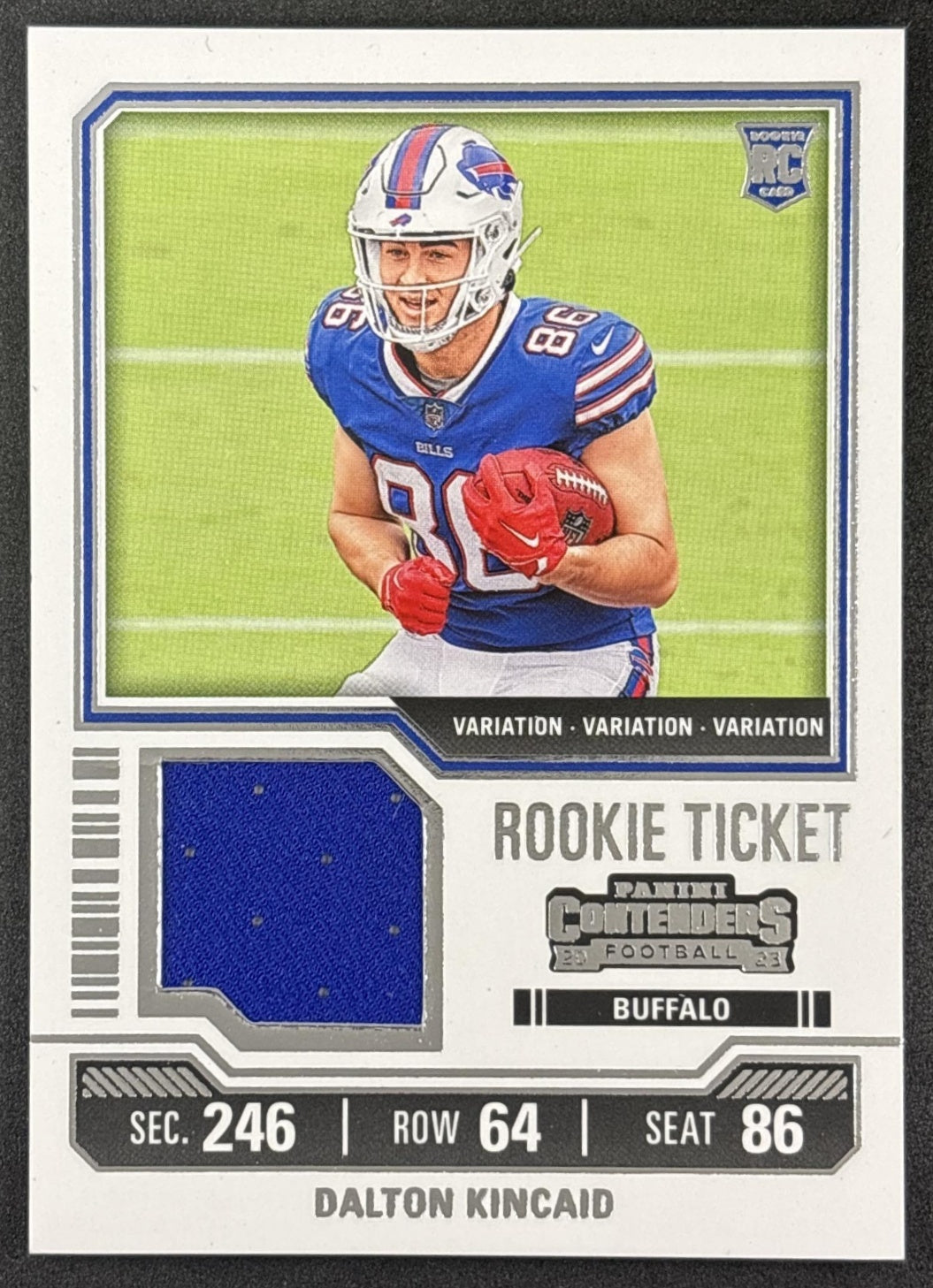Dalton Kincaid 2023 Panini Contenders Rookie Ticket Swatches Variations Bills