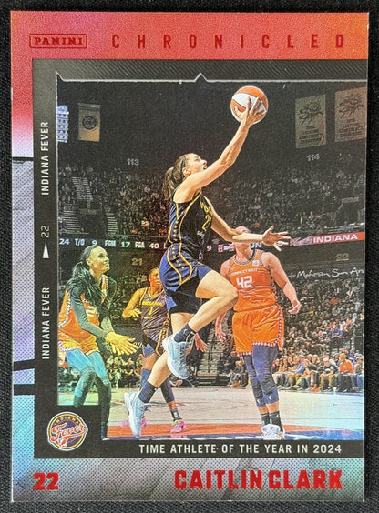Caitlin Clark 2025 Panini Chronicled WNBA Red Holo Fever 18