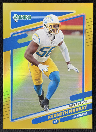 Kenneth Murray 2021 Panini Donruss Press Proof Premium Chargers Sports Trading Card