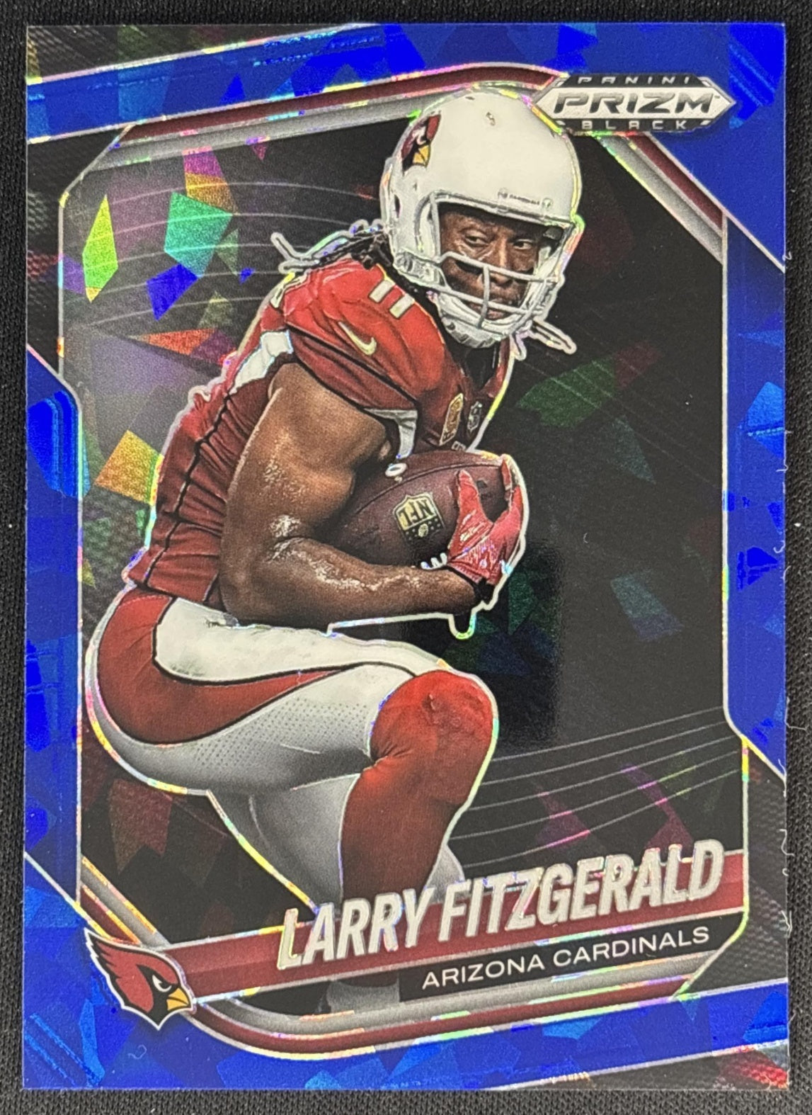 Larry Fitzgerald 2025 Panini Prizm Black Blue Ice /125 Cardinals front
