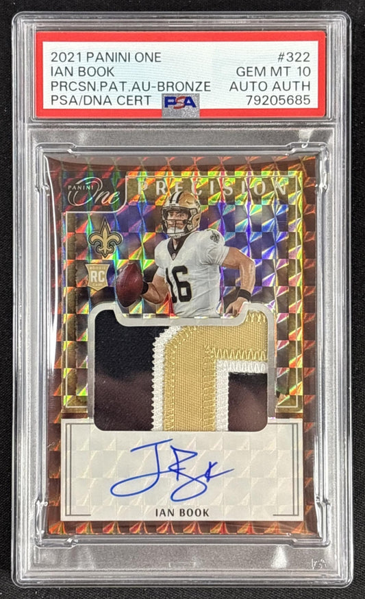Ian Book 2021 Panini One Bronze Precision Patch Auto /49 PSA 10 Saints Default Title Sports Trading Cards