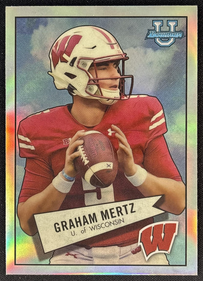 Graham Mertz 2022 Bowman University Chrome 1952 Badgers front