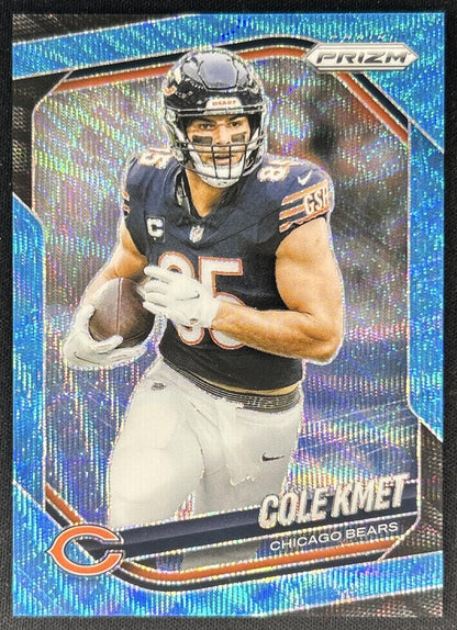Cole Kmet 2025 Panini Prizm Blue Wave /230 Bears Front