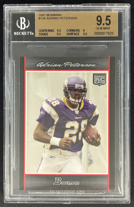 Adrian Peterson 2007 Bowman BGS 9.5 Rookie Vikings - Front (Wayne Collection)