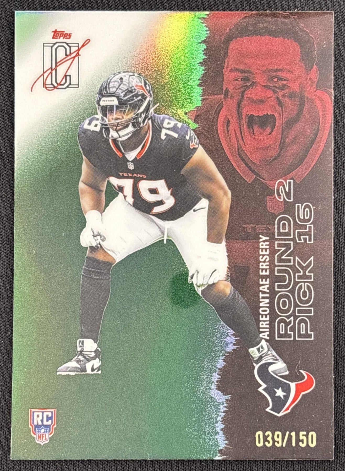 Aireontae Ersery 2025 Topps Signature Class Chrome Rookie Green Refractor /150 Texans