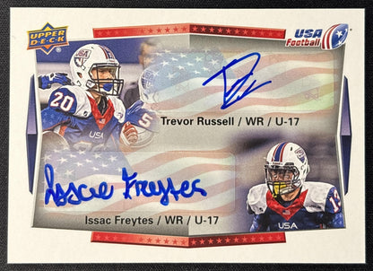 Trevor Russell Issac Freytes 2015 Upper Deck USA Football Auto front