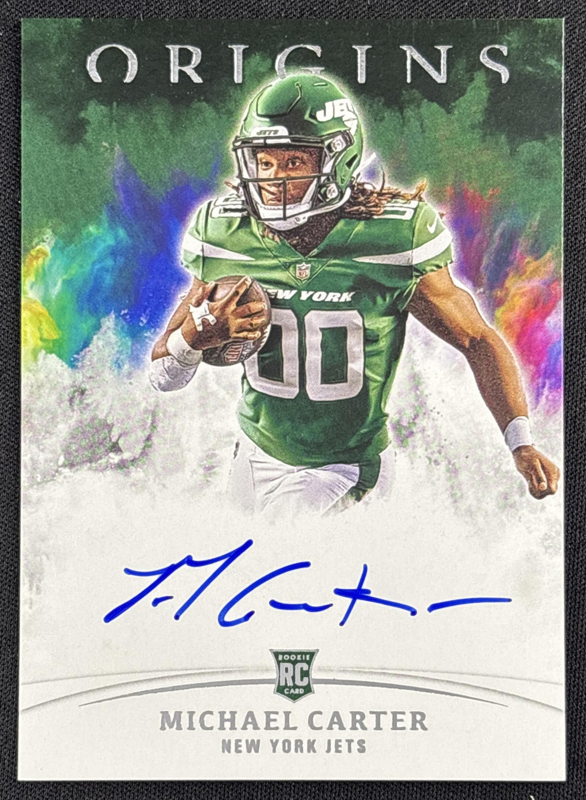 Michael Carter 2021 Panini Origins Rookie Auto Jets