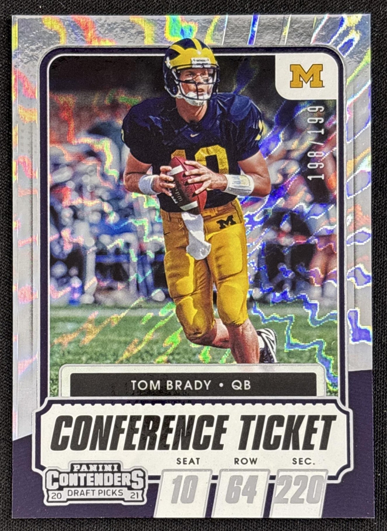 Tom Brady 2021 Panini Contenders Draft Picks Conference Ticket /199 Wolverines
