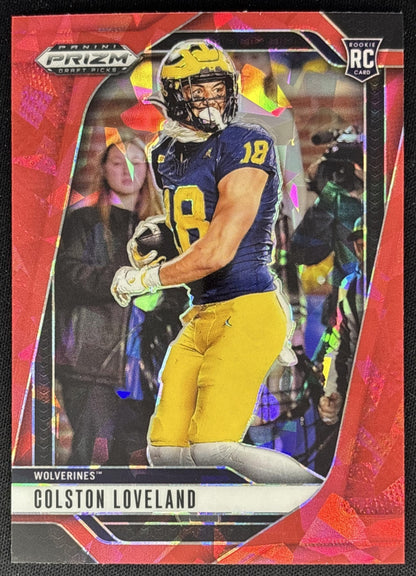 Colston Loveland 2025 Panini Prizm Draft Picks Ruby Wave Bears front