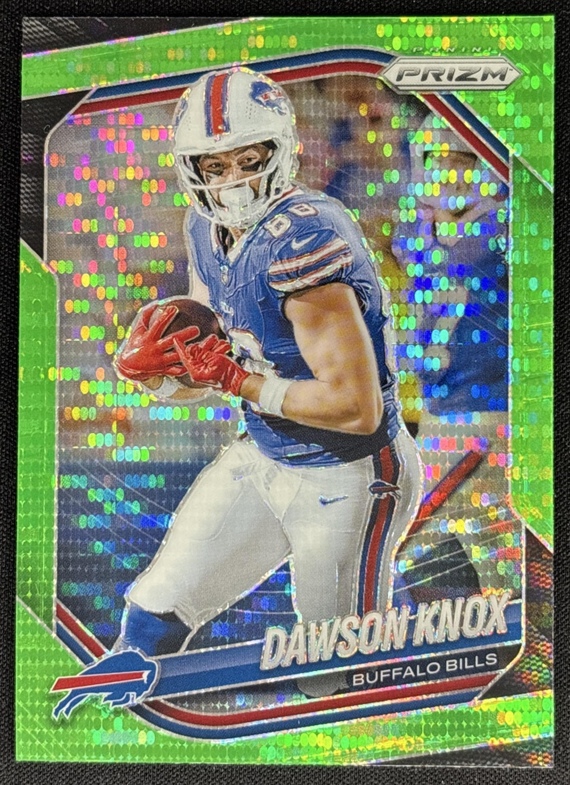 Dawson Knox 2025 Panini Prizm Neon Green Pulsar Bills Sports Trading Card