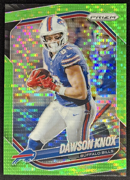 Dawson Knox 2025 Panini Prizm Neon Green Pulsar Bills Sports Trading Card